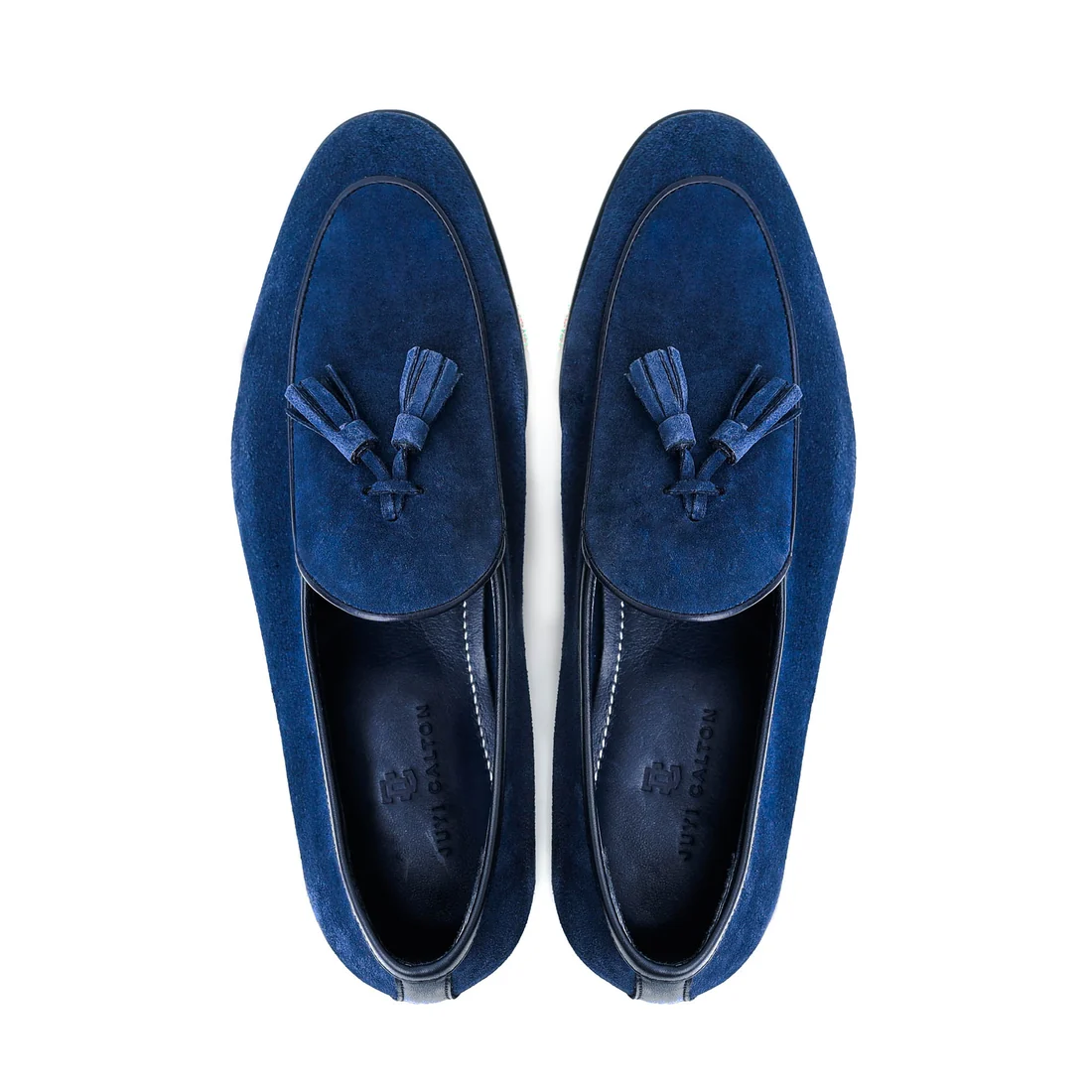 Suede Belga Blue Loafer Shoe — view 3